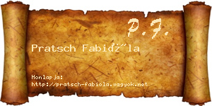 Pratsch Fabióla névjegykártya